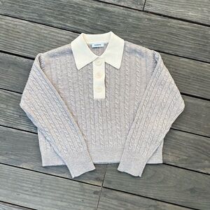 Sandro Reno Cropped Cable Knit Sweater S